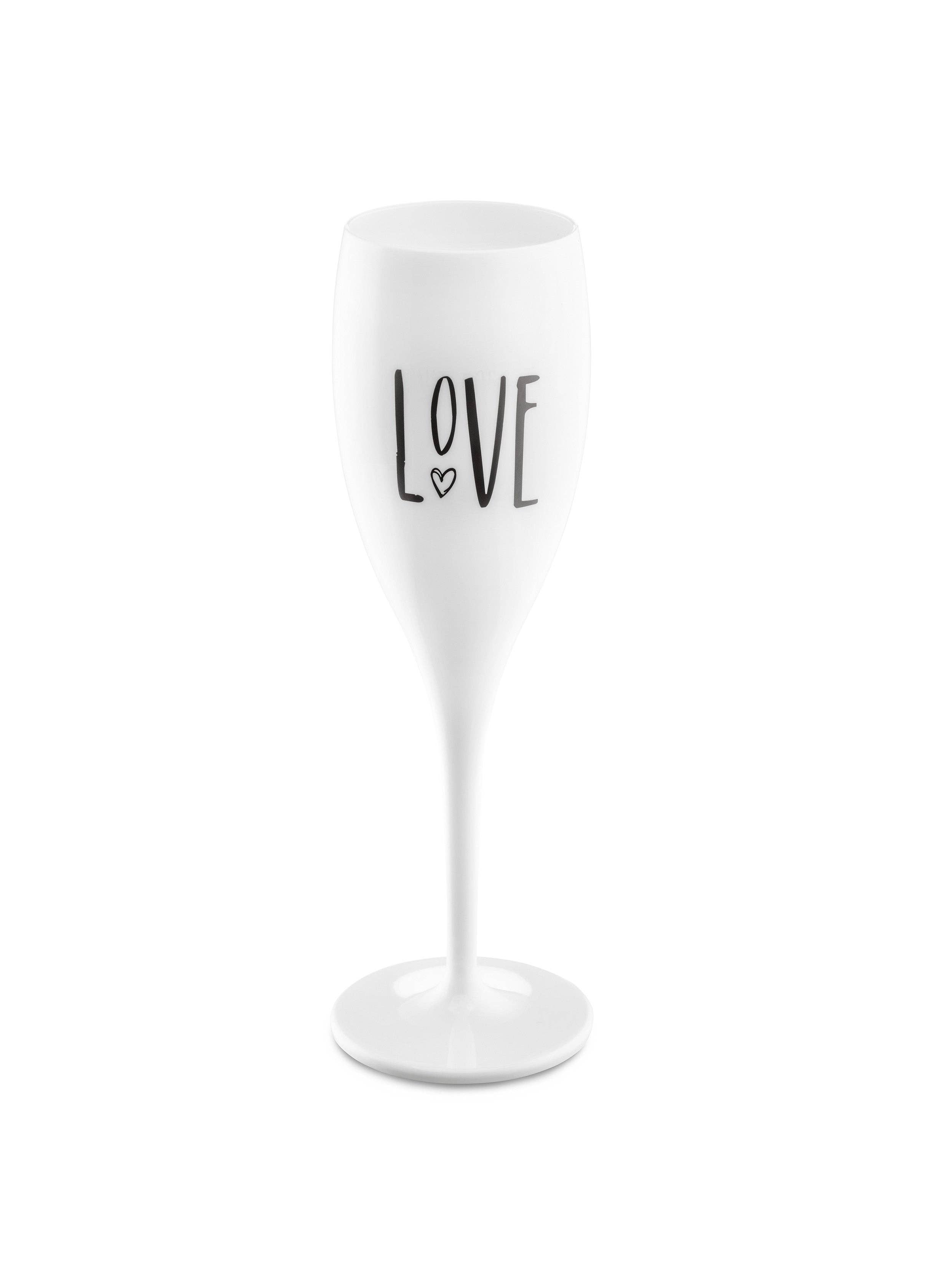 Cotton white Champagne Glass CHEERS No. 1 LOVE for wholesale on Faire
