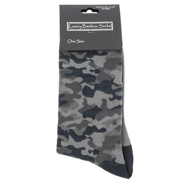Calcetines de bambú para hombre Camo Grey para venta al por mayor de Joe Davies