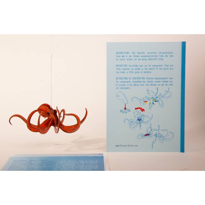 Formes Berlin GbR - Wholesale DIY Craft Kit - Octopus 3D decorative greeting card (copy) (copy)