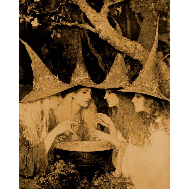 Mowbi - Wholesale Art Print - Vintage Witches - Witches and Witchcraft Wall Art Prints – 8″x10″ Artwork for 11″x14″ Frame