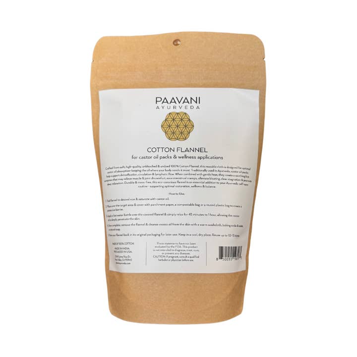 Flanelle de coton | Tissu réutilisable pour huile de ricin ayurvédique pour la vente par PAAVANI Ayurveda