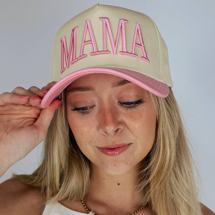Social Statement - Wholesale Trucker Hat - Women's - MAMA Vintage Trucker Hat-Pink