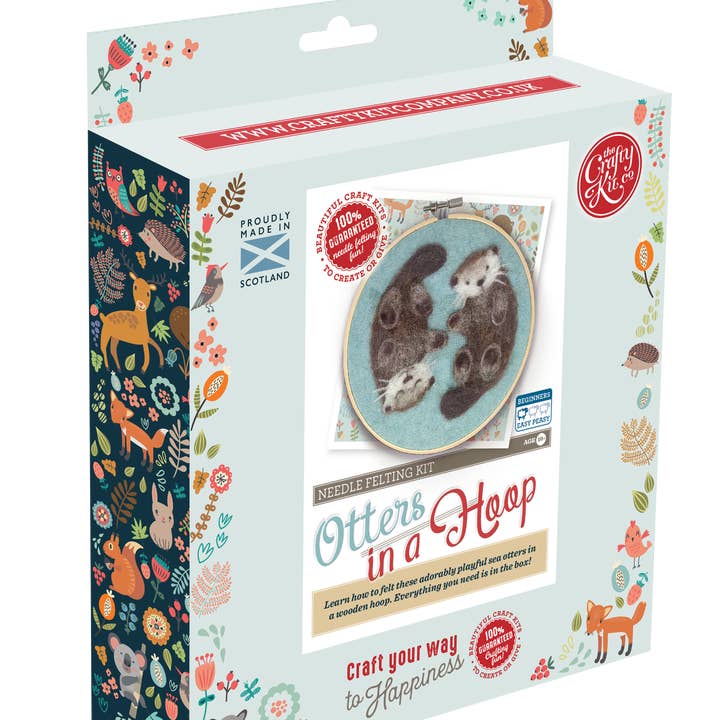 The Crafty Kit Company - Wholesale Craft sewing kit - Otters in a Hoop Needle Felting Craft Kit2