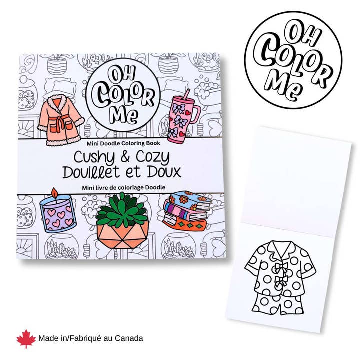 Mini Coloring Book Cushy& Cozy, 4"x4", Valentines Gift for wholesale by Oh Color Me