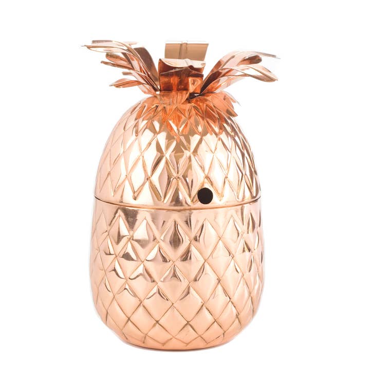 Copper Pineapple Tumbler: 20oz with Removable Lid for wholesale by Copper Mug Company
