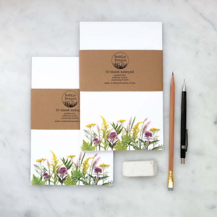Bottle Branch - Wholesale Notepad - Large Notepad, Wildflowers3