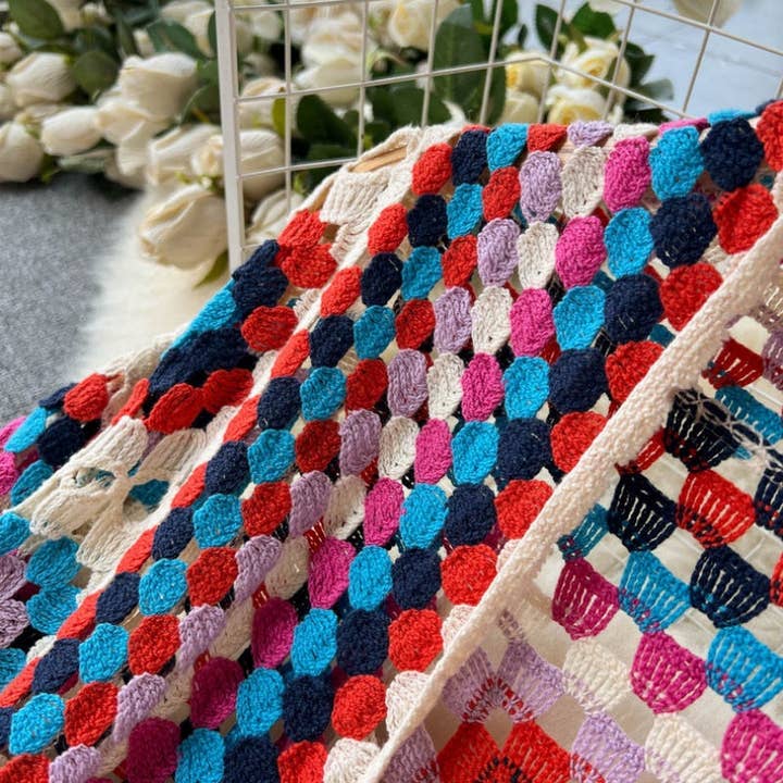 KK Bloom - Vente Cardigan – femme - Cardigan long bohème en crochet à devant ouvert8