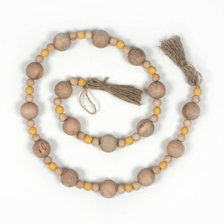 Devanie At Home (Formerly Adams & Co.) - Wholesale Bunting/Garland - 45127 - 35x1x1 wd bead grlnd w/tassels, CLEARANCE0