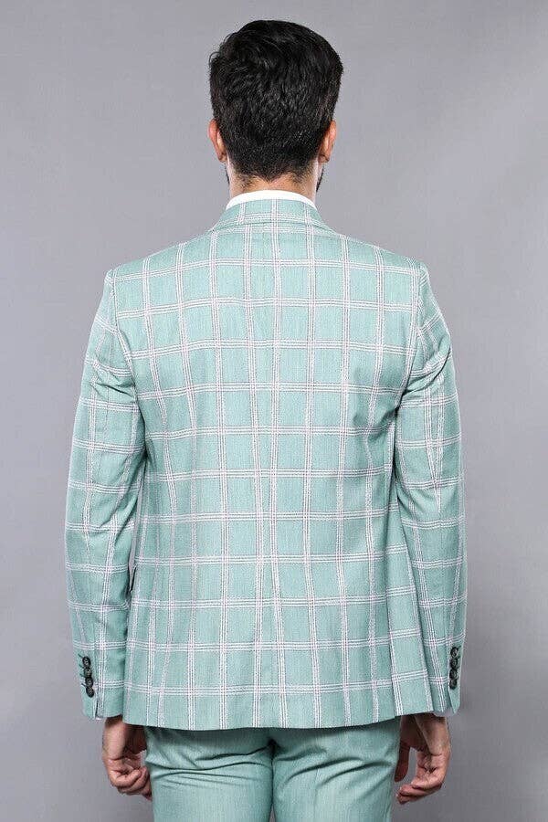 Checked Light Green Vested Suit | Wessi for wholesale on Faire8