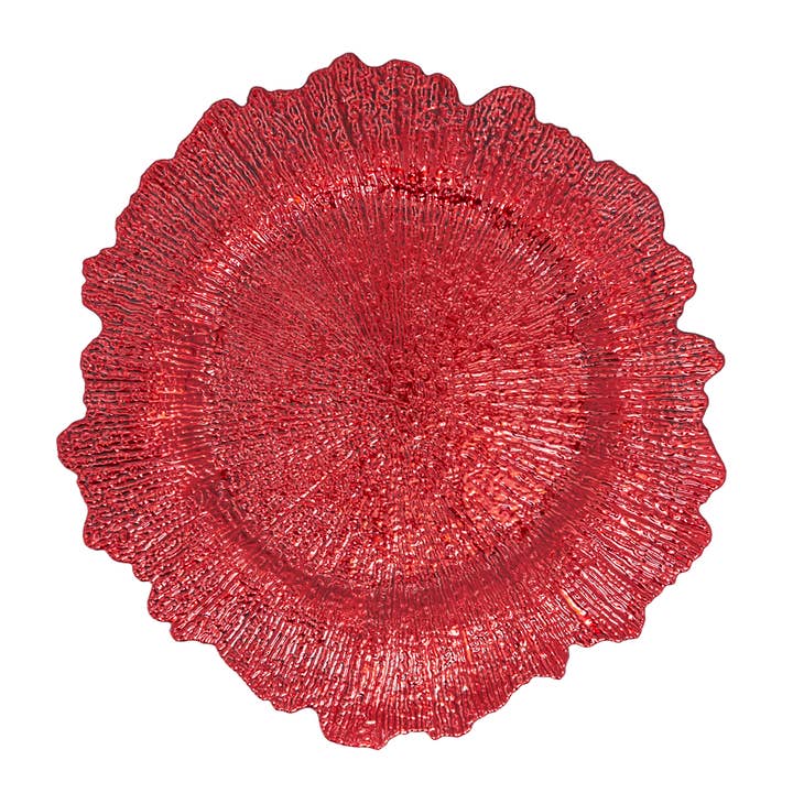 Fennco Styles - Vente Assiette de présentation - Assiette de chargement Red Starburst de 14 po1