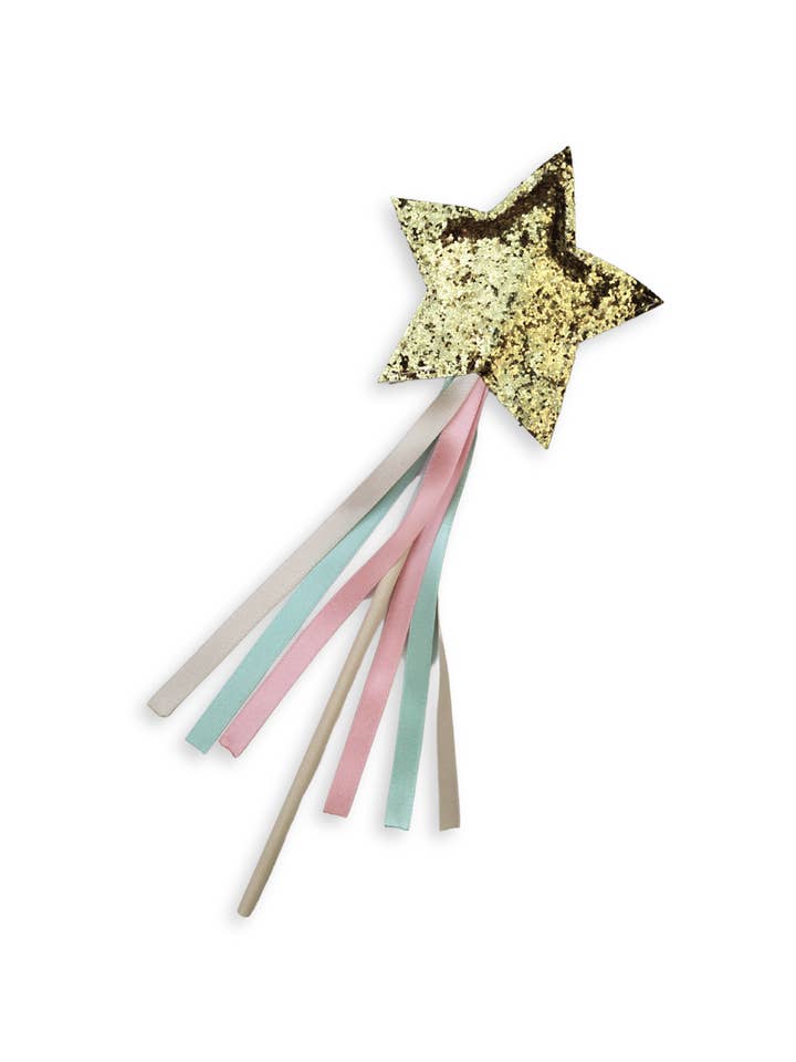 A is for Alice Costumes - Wholesale Toy Wand - Kids - Gold Glitter Magic Wand - Kids Dress Up Accessory2