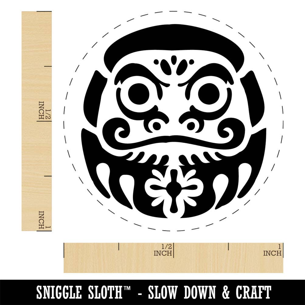 Sniggle Sloth - Wholesale Rubber/Decorative Stamp - Japanese Daruma Doll Zen Buddhism Bodhidharma Rubber Stamp for Stamping Crafting Planners2
