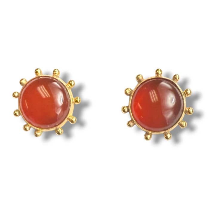 Carnelian Speldknop Oorbel voor wholesale door Dina Mackney