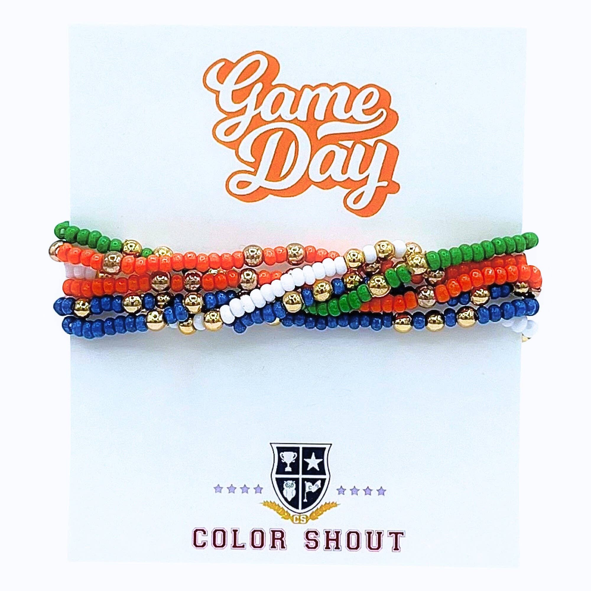Color Shout - Wholesale Jewelry Set - Game Day Team Colors: Set of 6 Stretch Bracelets19