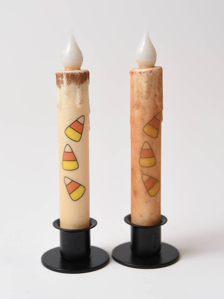 Bougie effilée à minuterie LED Candy Corn pour la vente par LMS Wholesale
