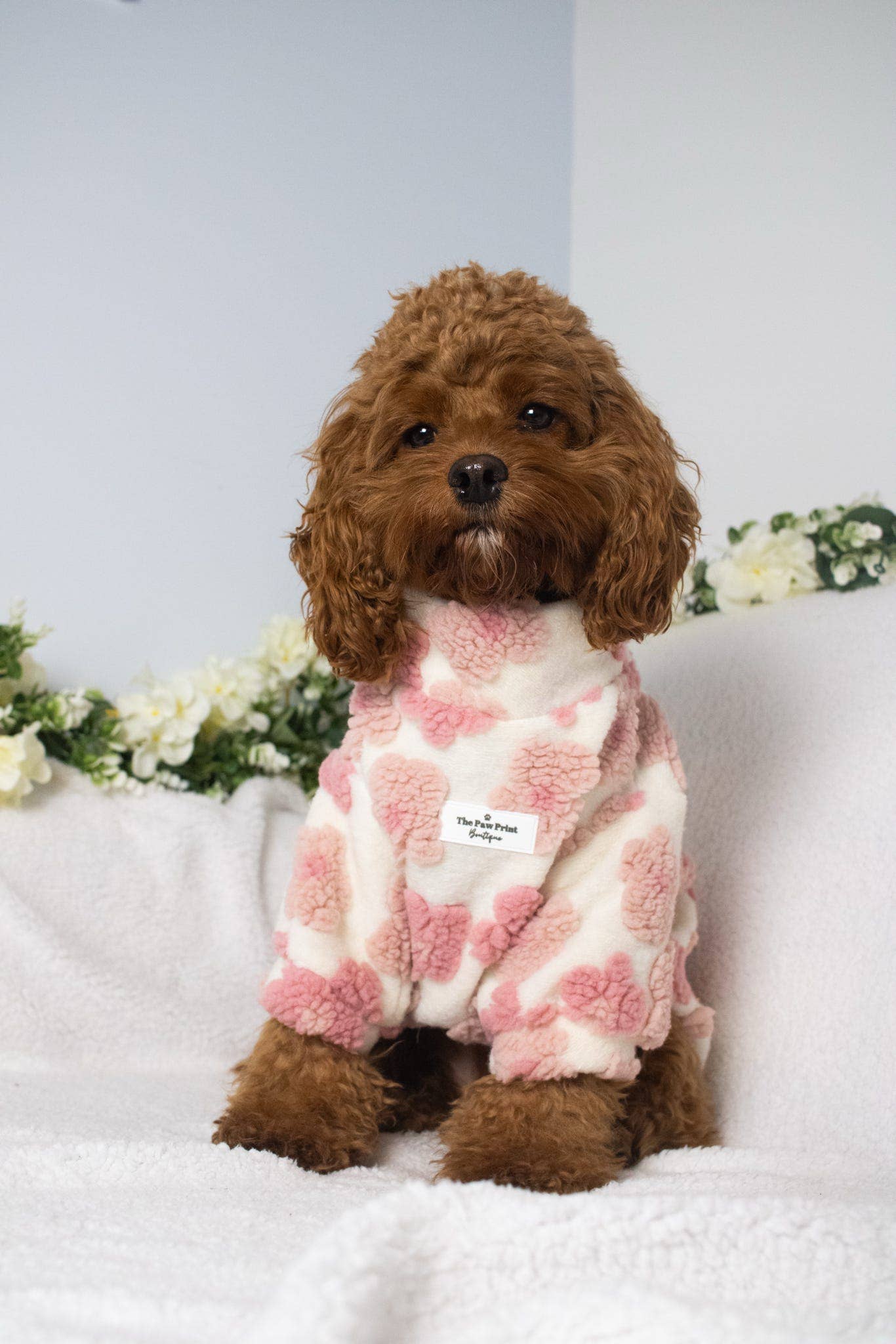 The Paw Print Boutique - Wholesale Pet Coat - Dog - The Peony Pink Floral Fleece13