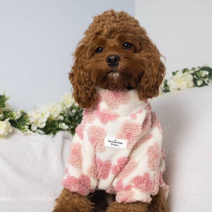 The Paw Print Boutique - Wholesale Pet Coat - Dog - The Peony Pink Floral Fleece13