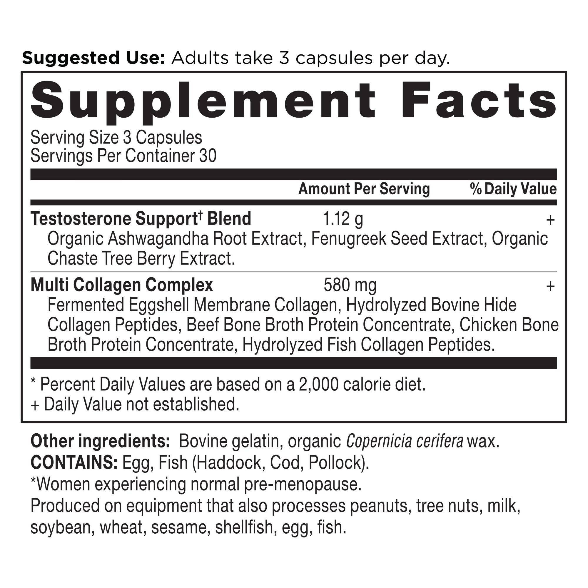 Ancient Nutrition - Wholesale Oral Supplement/Vitamin - Testosterone Support for Women + Collagen | Capsules (30 Servings)1