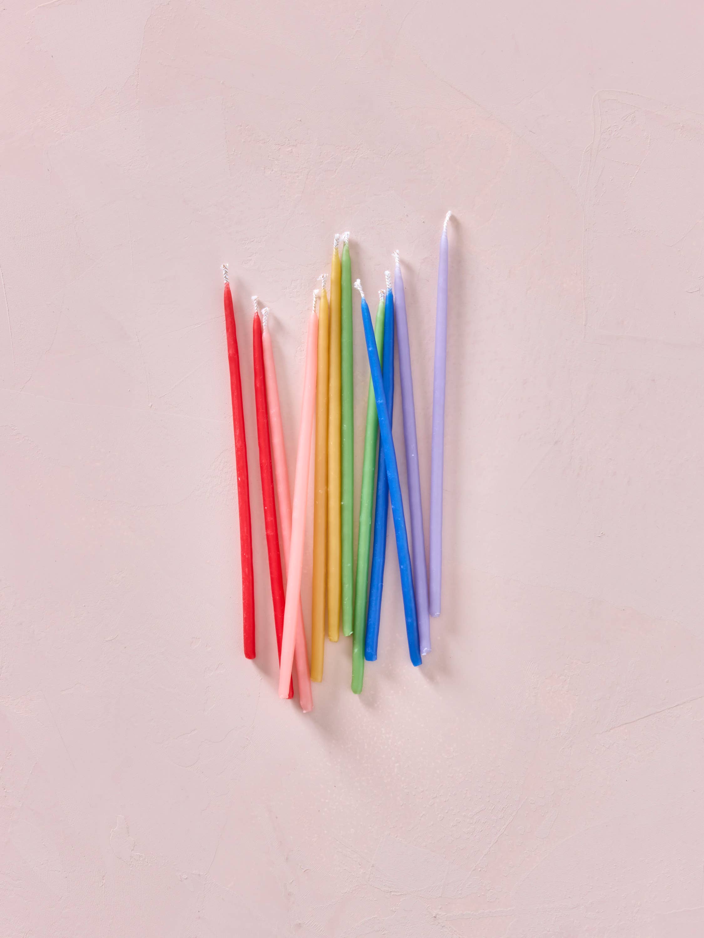 Hand-dipped Pure Beeswax Birthday Candles | Tall Rainbow for wholesale on Faire1