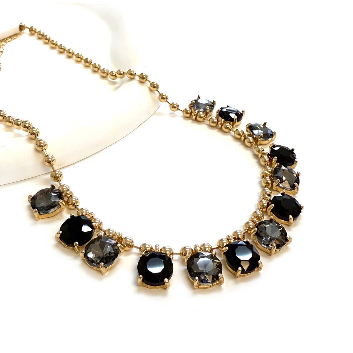 StarryNYC - Wholesale Beaded/Pearl Necklace - Crystal Glass Bead Dangle Station Ball Beaded Chain Necklace3