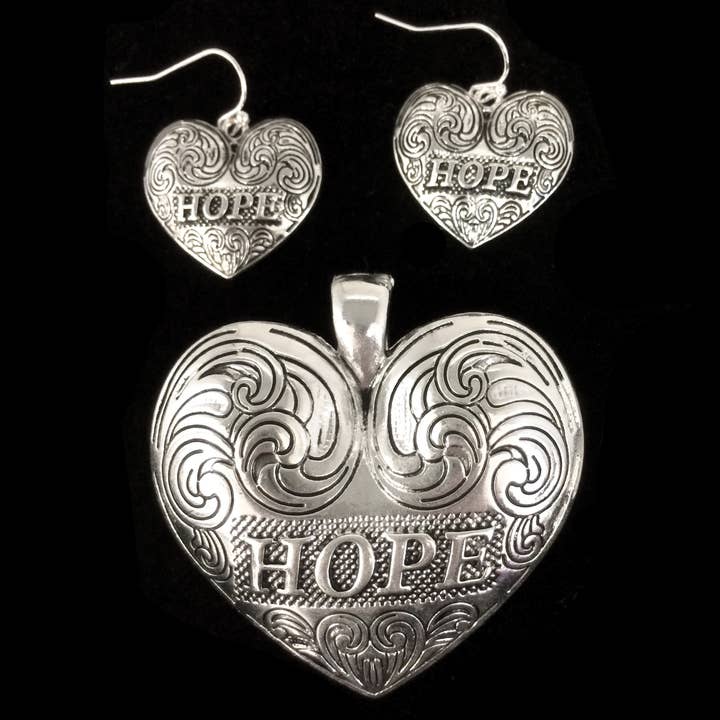 Hope Heart Western Magnetic Pendant with Earrings for wholesale by Lunar Deer