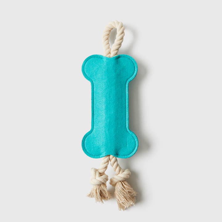 Hitch and Bone Teal Rope Toy for wholesale by Jax & Bones