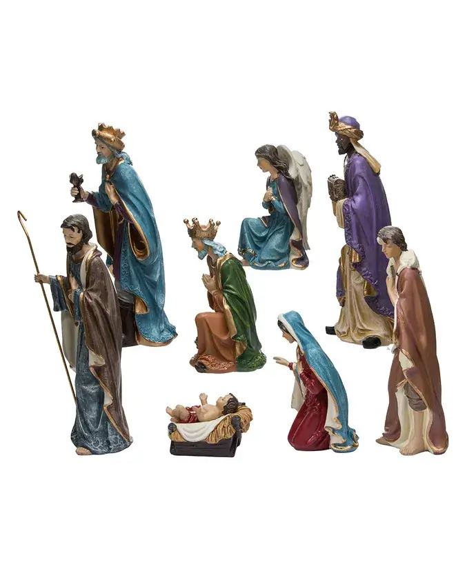 Kurt S. Adler, Inc. - Vente Crèche de Noël - 9"SET DE CRÈCHE EN RÉSINE 8PC2