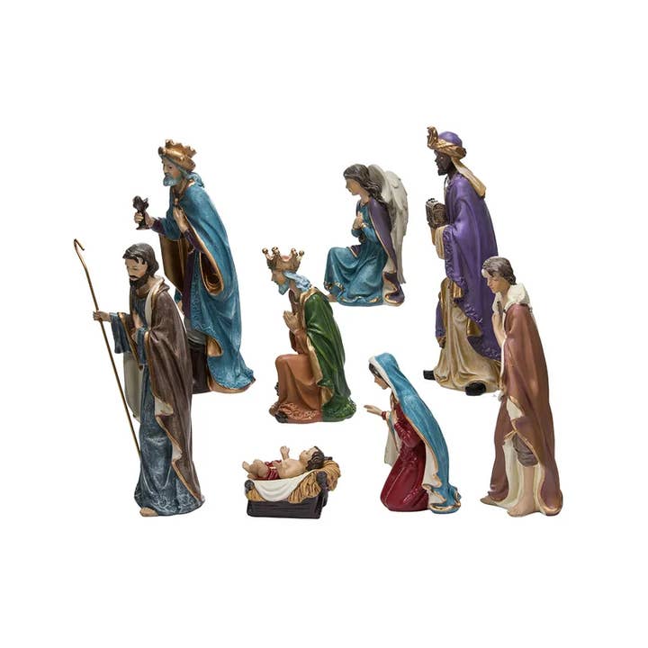 Kurt S. Adler, Inc. - Wholesale Nativity Scene Decor - 9"RESIN NATIVITY SET 8PC2