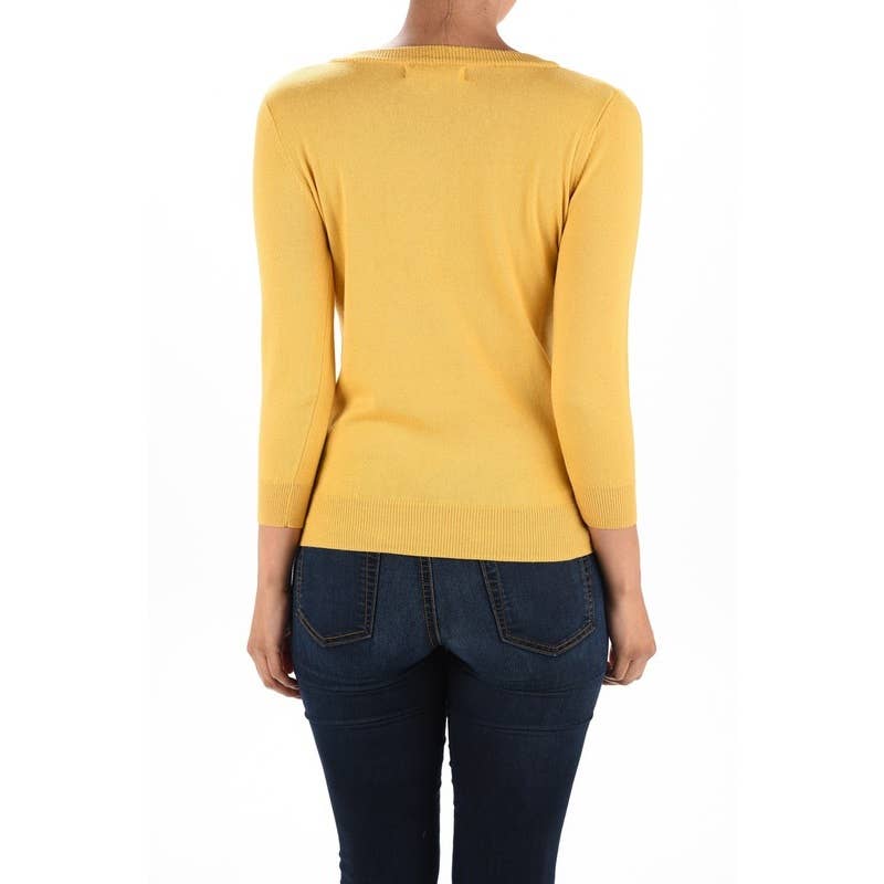 Mak – wholesale Pullovertröja - Dam – Heart Chenille Crewneck 3/4 ärm tröja MK359529