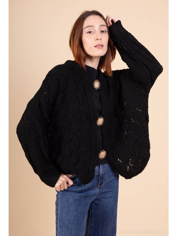 Shyloh - Wholesale Cardigan – Women’s - Mohair cardigan 3 sun brooches 4100221