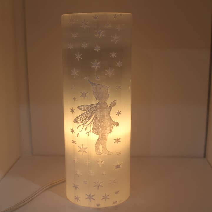 Quasar Gems USA - Wholesale Spiritual Stone/Crystal - Selenite Fairy Cylinder Lamp