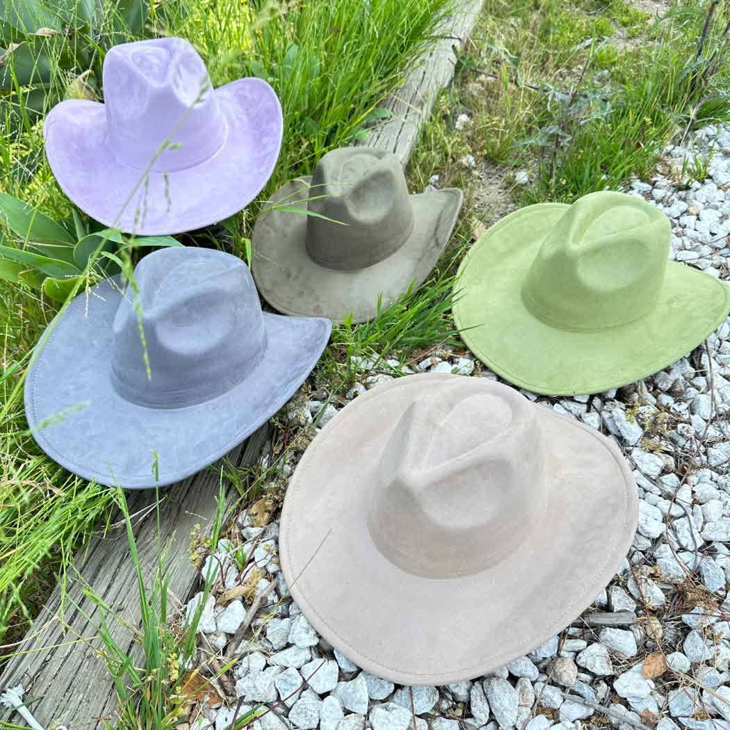 One and Only Accessories - Wholesale Cowboy Hat - Women's - Best sller Fashion Vegan suede cattleman cowboy hat 31