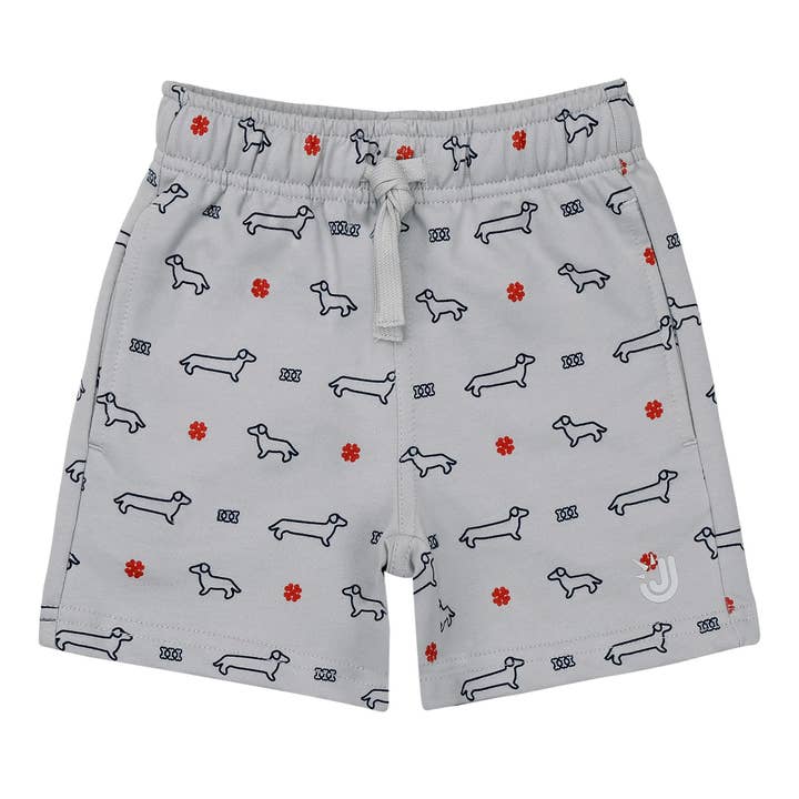 Grey Dachshund | Kids Lite Jogger Shorts for wholesale by Jan & Jul