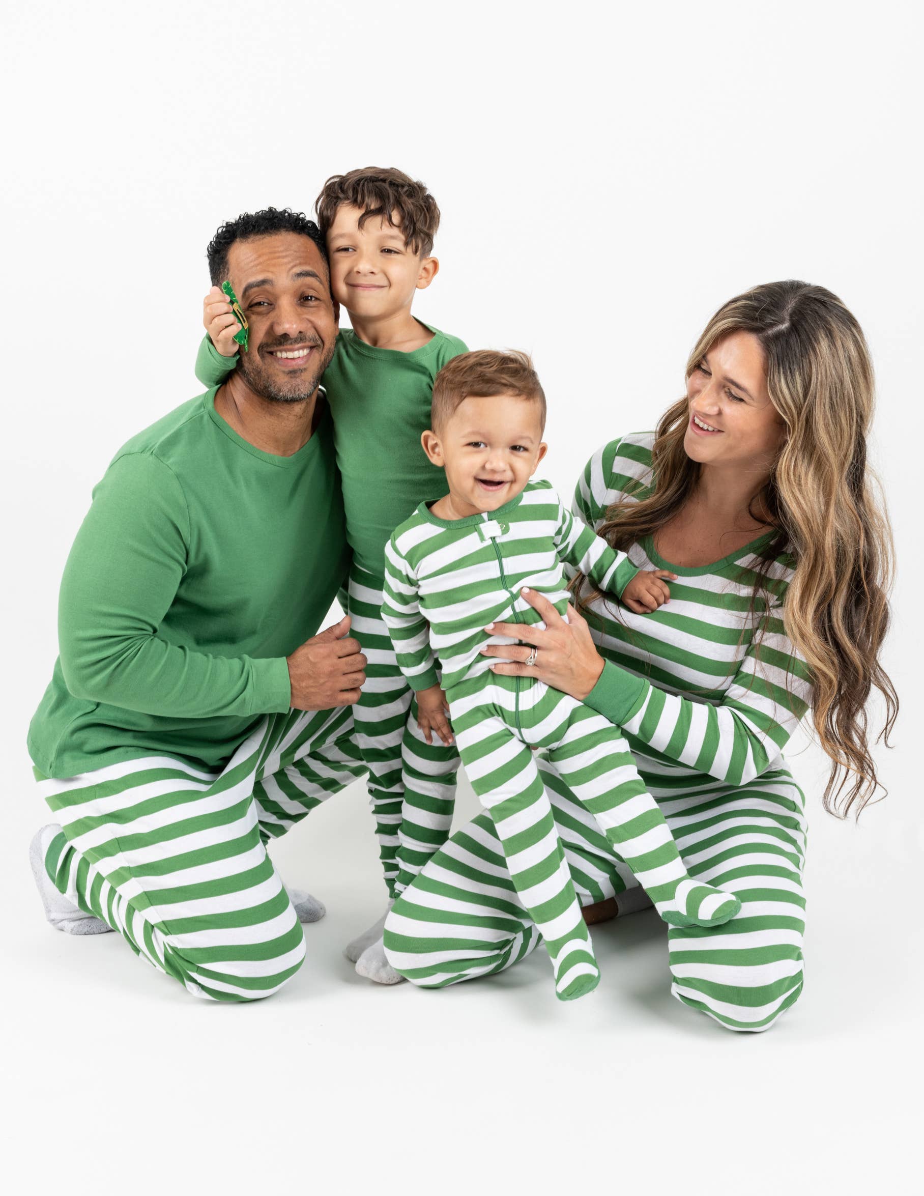 Leveret Pajamas – Fato de dormir – Bebé por atacado – Pijama de Pijama com Riscas de Pijama de Pés-Algodão para Crianças para o Natal3