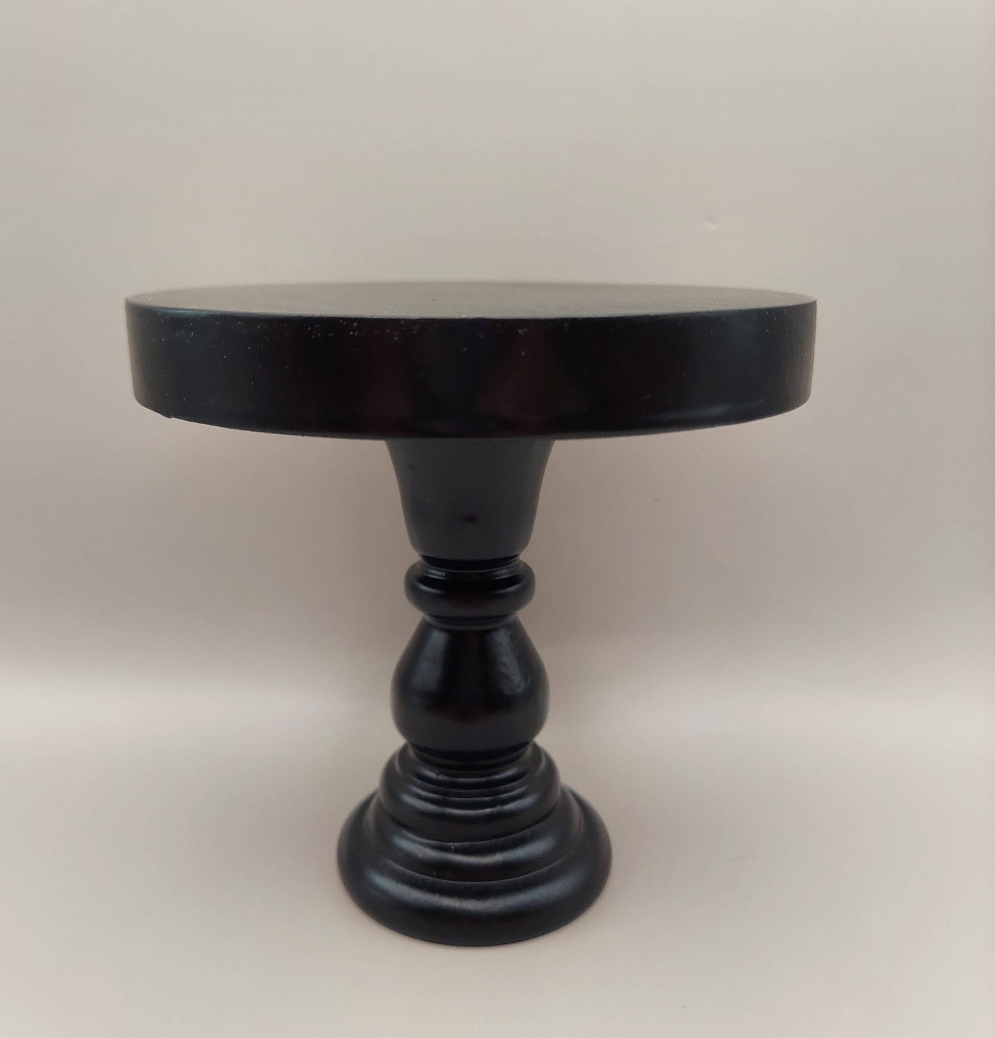 Crafty Wood Studios - Vente Rehausseur de bureau - Support en bois rustique sur piédestal de 12,7 cm de hauteur avec plateau rond de 12,7 cm7