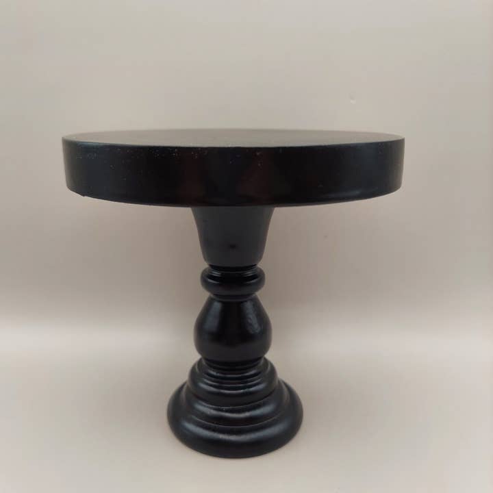 Crafty Wood Studios - Vente Rehausseur de bureau - Support en bois rustique sur piédestal de 12,7 cm de hauteur avec plateau rond de 12,7 cm7