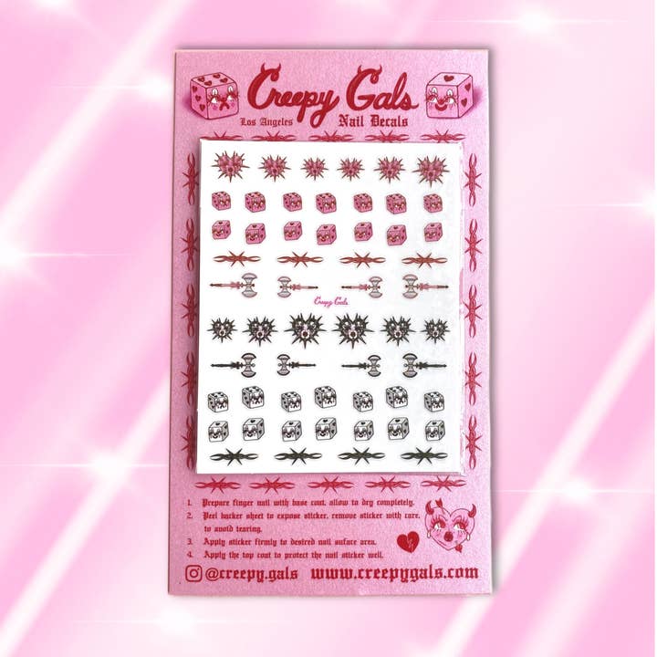 Creepy Gals – wholesale Nagelkonst/dekaler – Bimbo och Goth Besties nageldekal klistermärken