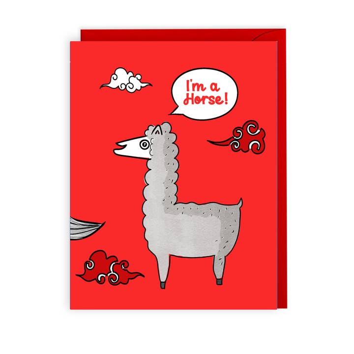year of the horse / lunar new year card for wholesale by Evil Llama and Friends