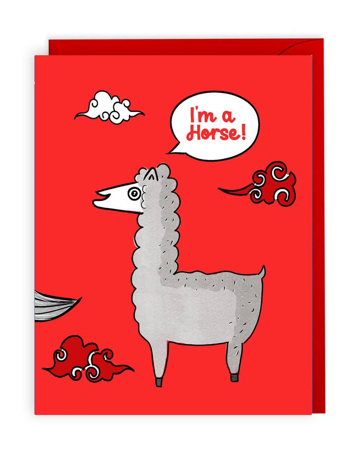 year of the horse / lunar new year card for wholesale by Evil Llama and Friends