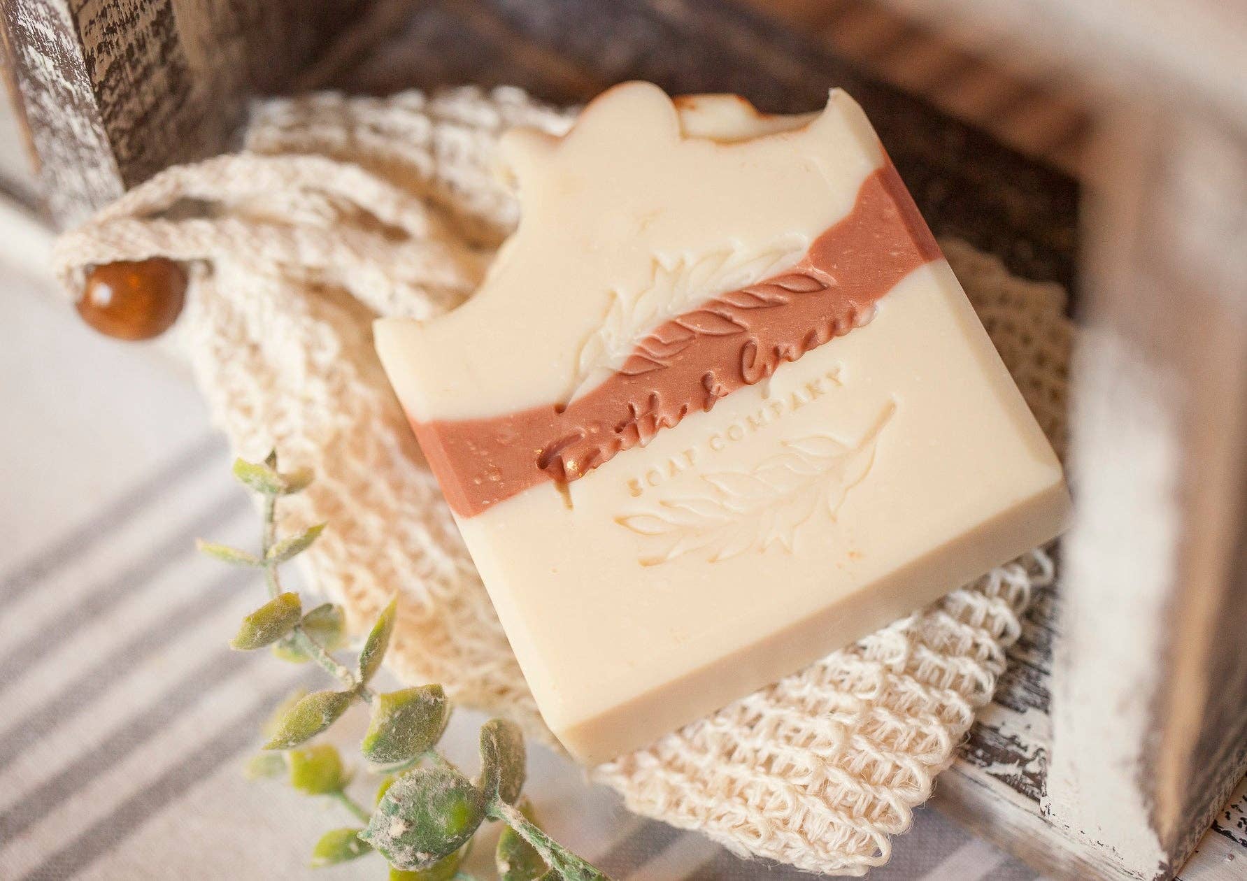 Faith and Grace Soap Co. - Wholesale Soap Pouch/Sack/Bag - Drawstring Soap Bag, Natural Sisal, Wooden Bead1