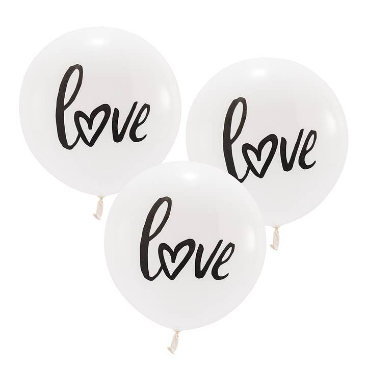 Weddingstar Inc. - Wholesale Balloon - Large 17" White Round Wedding Balloons - Love - Set Of 3