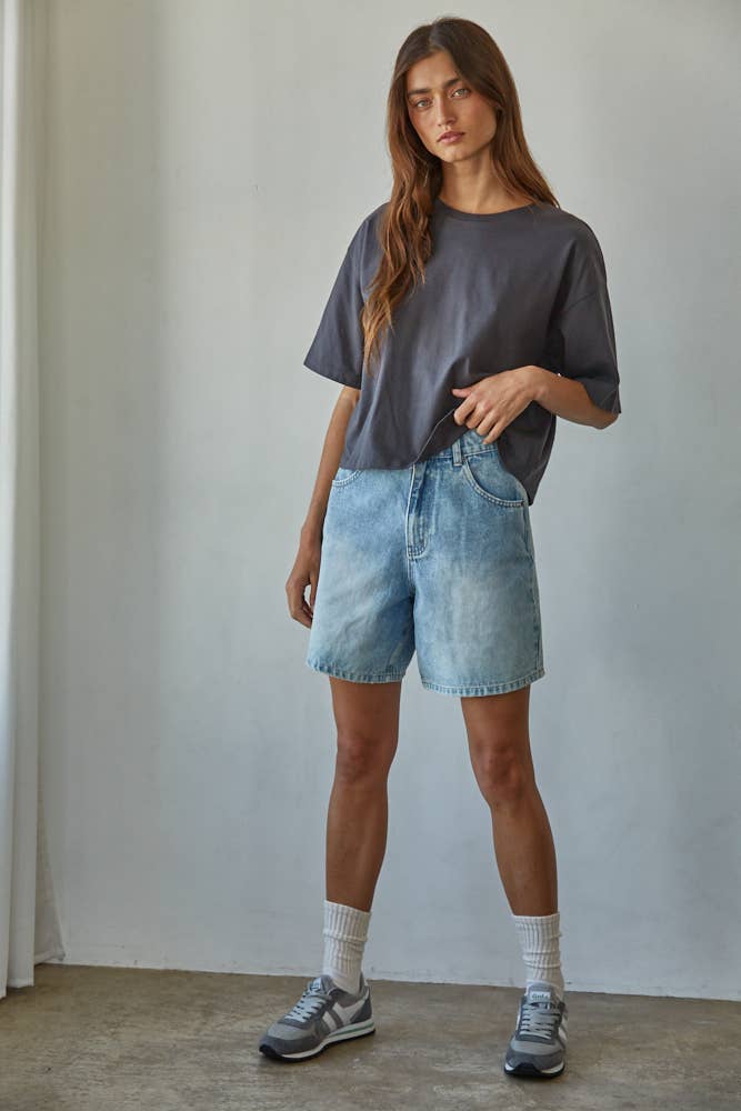 By Together - Wholesale Knit Top - Women's - L8688 | Knit Cotton Crew Neck Drop Shoulder Short Sleeve Top9