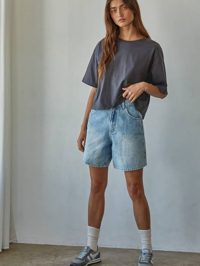 By Together - Wholesale Knit Top - Women's - L8688 | Knit Cotton Crew Neck Drop Shoulder Short Sleeve Top16