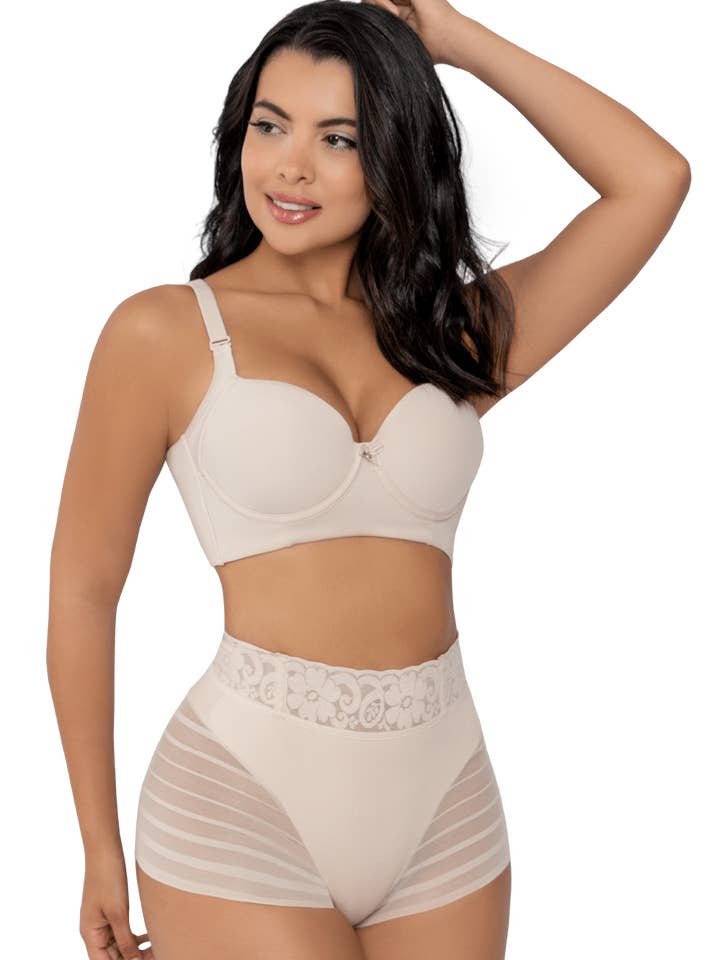 Sheer Lace Shaper Control Brief for wholesale by Jackie London