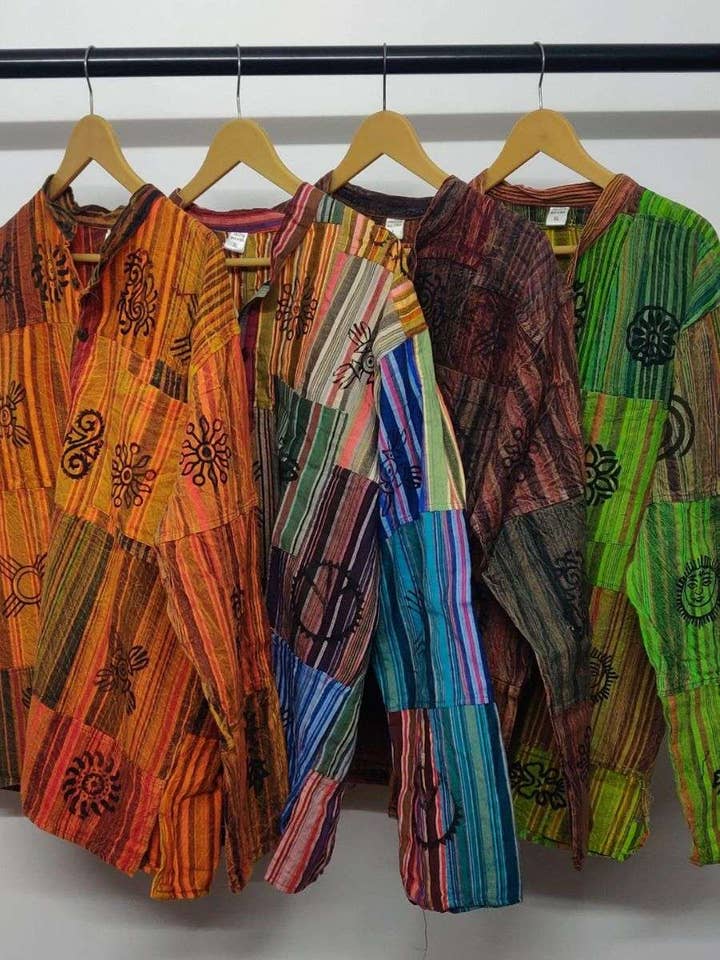 Wevez - Wholesale Tunic - Women's - Handcrafted Cotton Patch Floral Print Kurta Top Shirt Unisex2