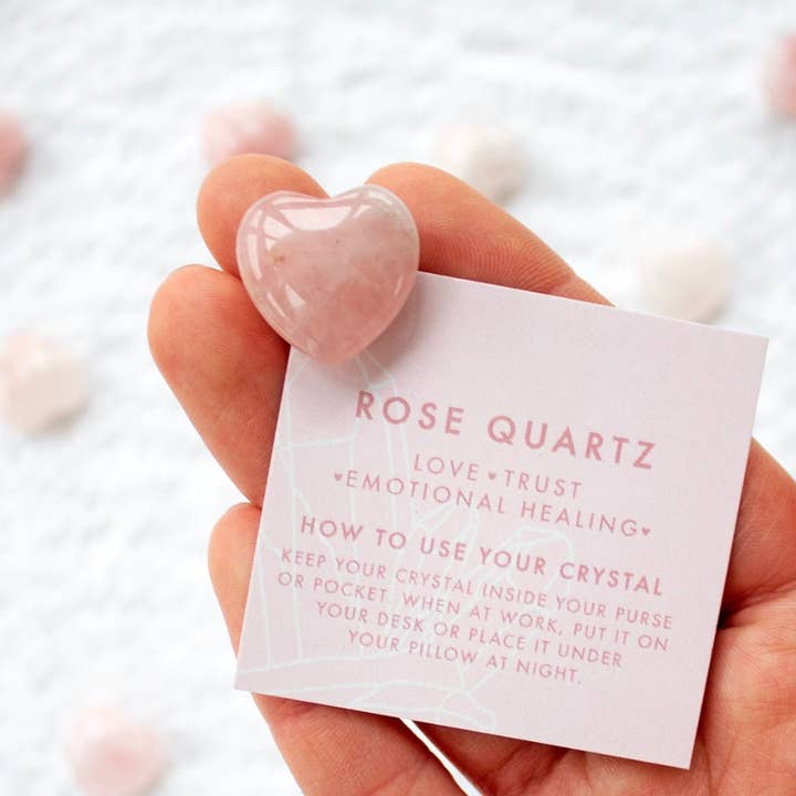 Cristallo a cuore di quarzo rosa per la vendita all'ingrosso da parte di TreatBox