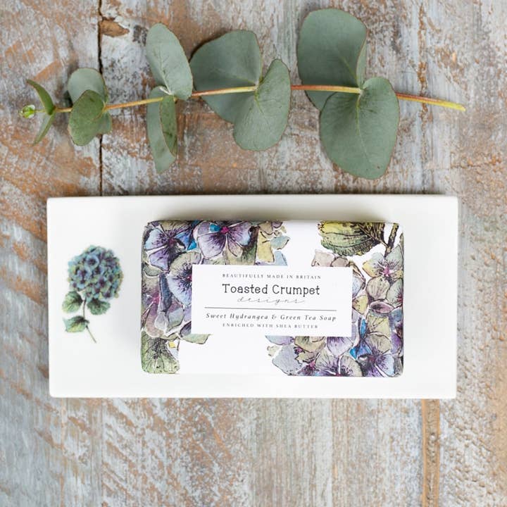 Hydrangea Rectangular Soap Dish for wholesale by Toasted Crumpet