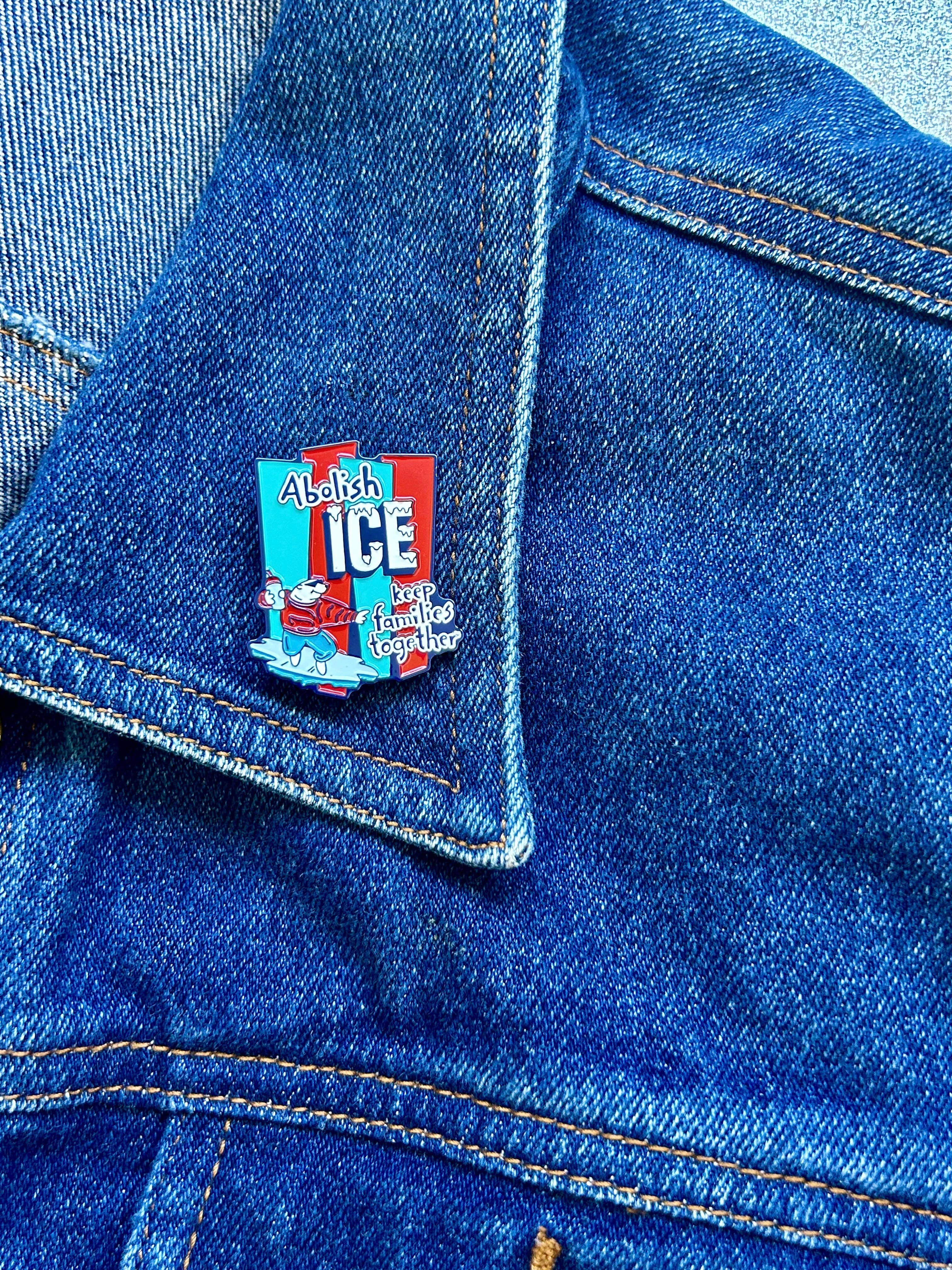 The Peach Fuzz - Wholesale Lapel Pin/Button - Abolish ICE Enamel Pin3