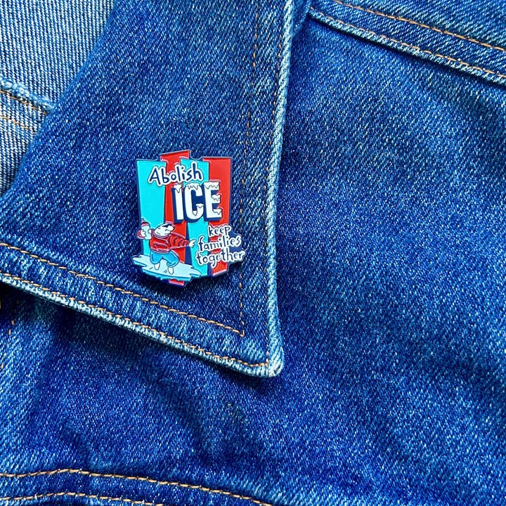 The Peach Fuzz - Wholesale Lapel Pin/Button - Abolish ICE Enamel Pin3