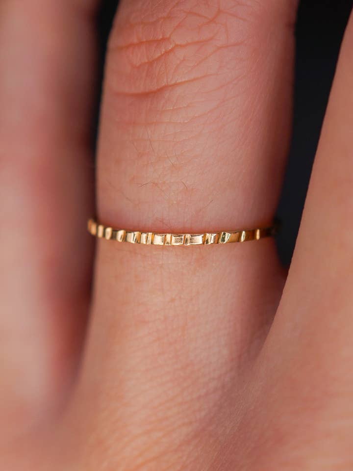 Half Lined Stacking Ring, 14K Gold Fill for wholesale by Hannah Naomi